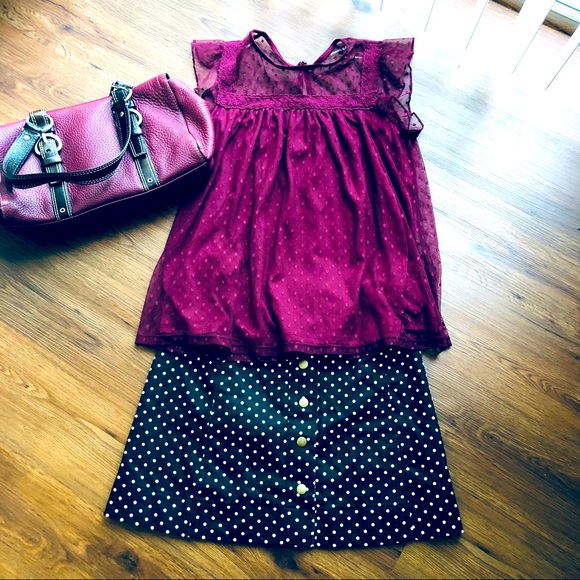 🍒 RESERVED 🍒 She + Sky Poke-a-dot Skirt - Picture 6 of 8